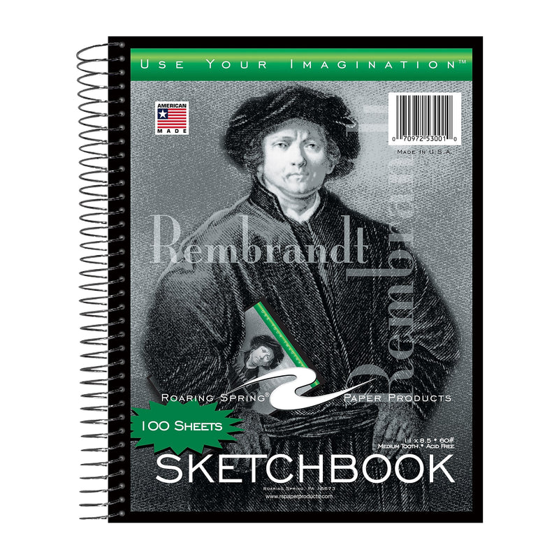 Roaring Spring Paper Products 8.5" x 11" Sketch Book, 100 Sheets, White, 12/Case (53101cs)