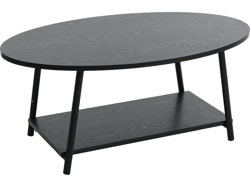 Household Essentials Jamestown 39"W x 23"D Laminate Coffee Table, Black Oak/Black (8178-1)