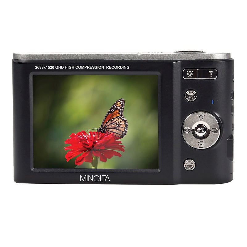 Minolta MND20 44 MP/2.7K Quad HD Digital Camera, 16x Digital Zoom, Black (ELBMND20BK)