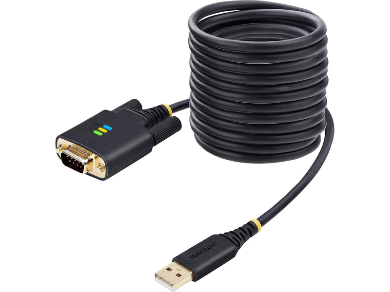 StarTech 10' USB-A to Null-Modem RS-232 Serial Adapter Cable, Male to Male, Black, 'DI, COM Retention (1P10FFC-USB-SERIAL)