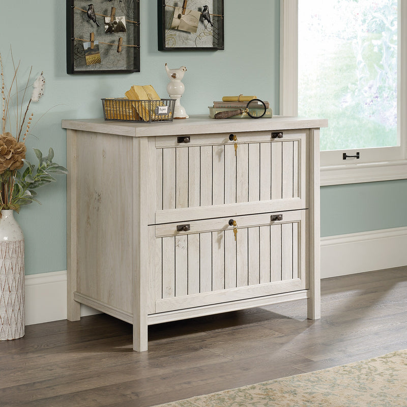 Sauder Costa Commercial 2-Drawer Lateral File Cabinet, Letter/Legal Size, Lockable, 33"W x 22"D, Chalked Chestnut (420040)
