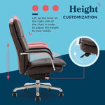 La-Z-Boy Opus Ergonomic Bonded Leather Swivel Executive Chair, Dark Brown and Chrome (CCHR10015E)