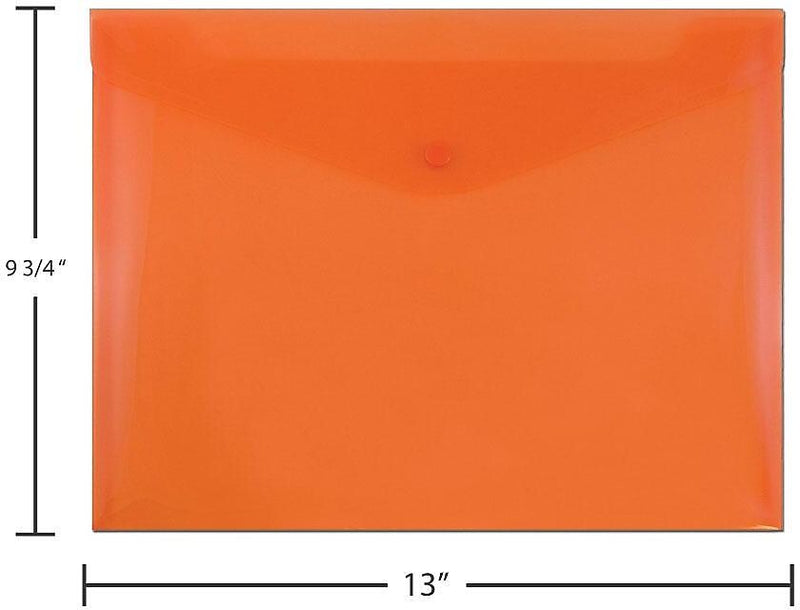 JAM Paper Premium Plastic Document File, Letter, Orange, 3/Pack (218S0ORX3)