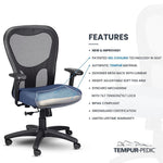 Tempur-Pedic Ergonomic Fabric/Mesh Swivel Task Chair, Olive/Black (TP9000-C-OLV)