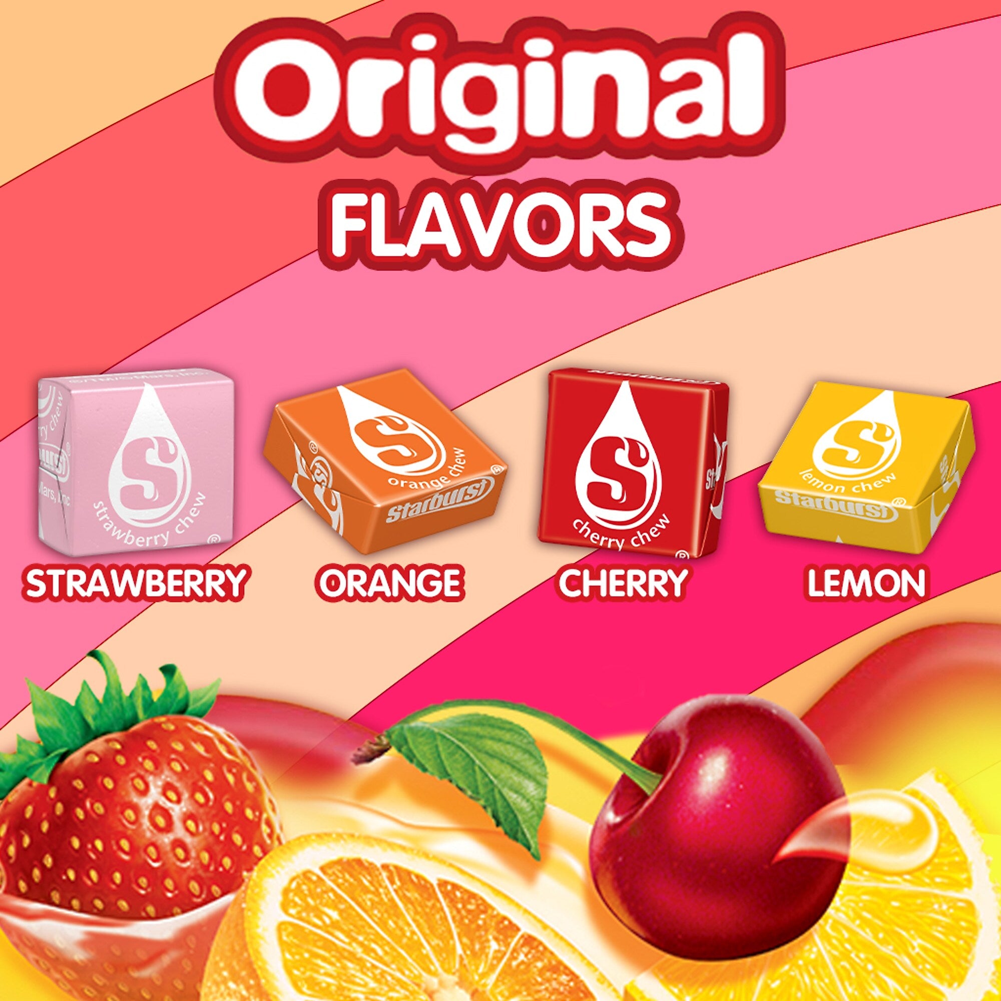 Starburst Original Fruit Chews Candy, 2.07 oz., 36/Box (MMM01151)