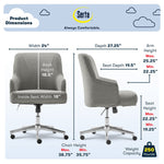 Serta Leighton Fabric Home Office Chair, Medium Gray (48445)