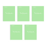 Miquelrius Emotions 1-Subject Notebook, 8.5" x 11", College-Ruled, 80 Sheets, Mint, 5/Pack (48276CS)