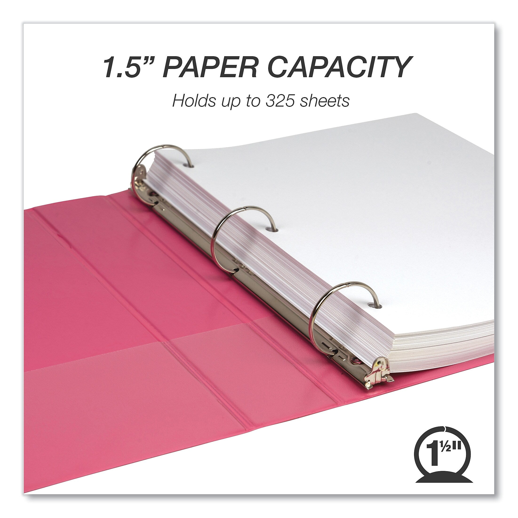 Samsill Earth's Choice 1 1/2" 3-Ring View Binders, Pink, 2/Pack (SAMMP286576)