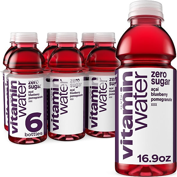 Vitaminwater Zero XXX Açaí Blueberry Pomegranate Enhanced Water, 16.9 oz., 24/Carton (00786162003515)