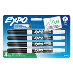 Expo Dry Erase Markers, Fine Tip, Black, 4/Pack (86661)