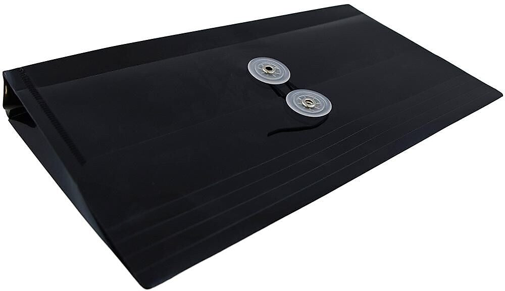 JAM Paper Premium Expanding Wallet with Button & String Closure, Other, Black, 3/Pack (921B1blx3)