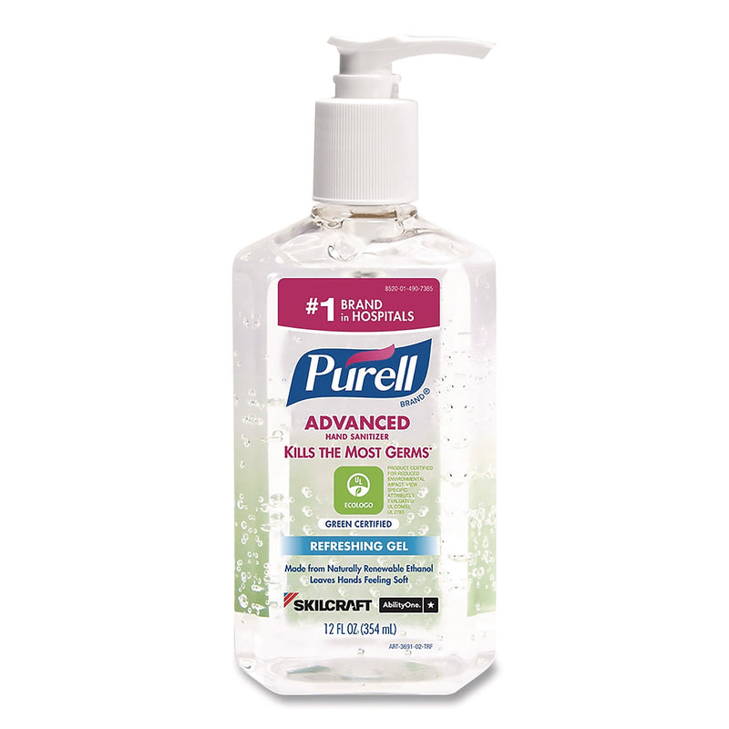 Purell SKILCRAFT 70% Alcohol Gel Hand Sanitizer, 12 oz., 12/Box (8520-01-490-7365)