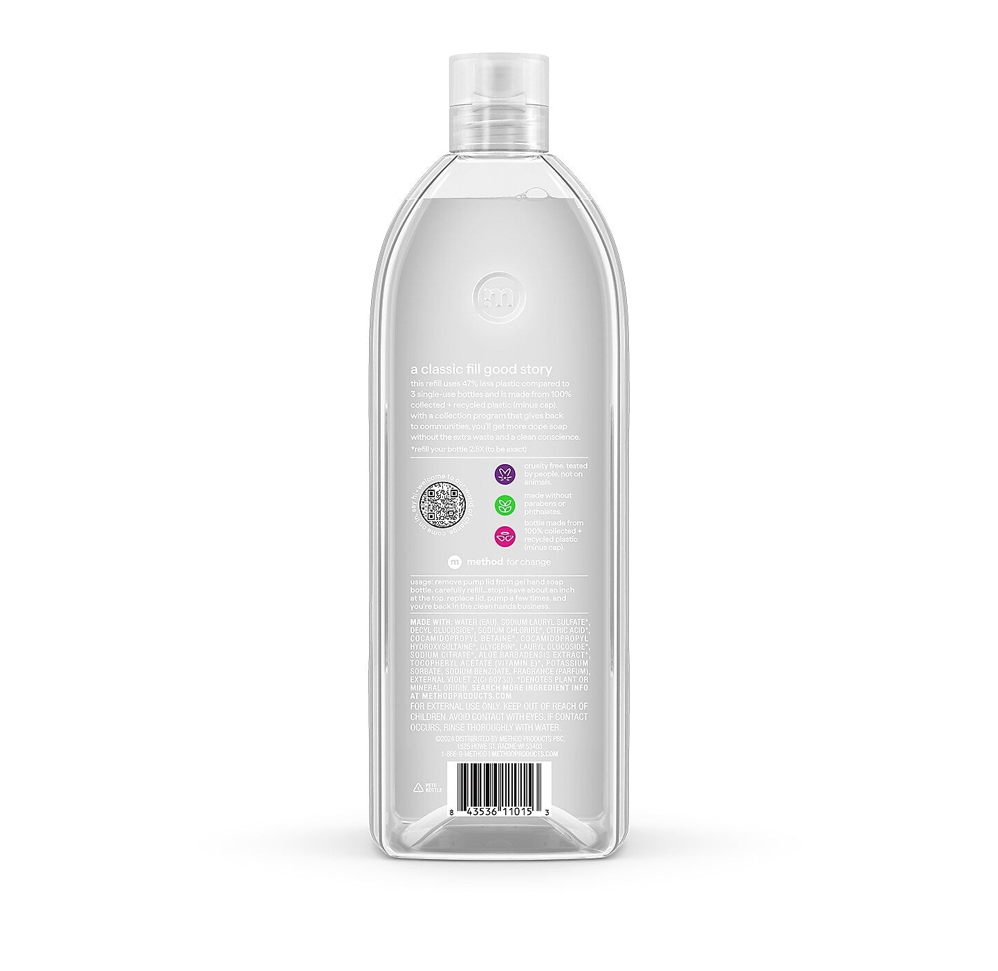 Method Gel Hand Soap Refill, Sweet Water Scent, 34 Fl. Oz. (328104)