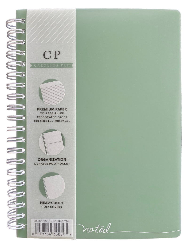 Carolina Pad Noted Professional Notebook, 5.25" x 7", College Ruled, 100 Sheets (35083)