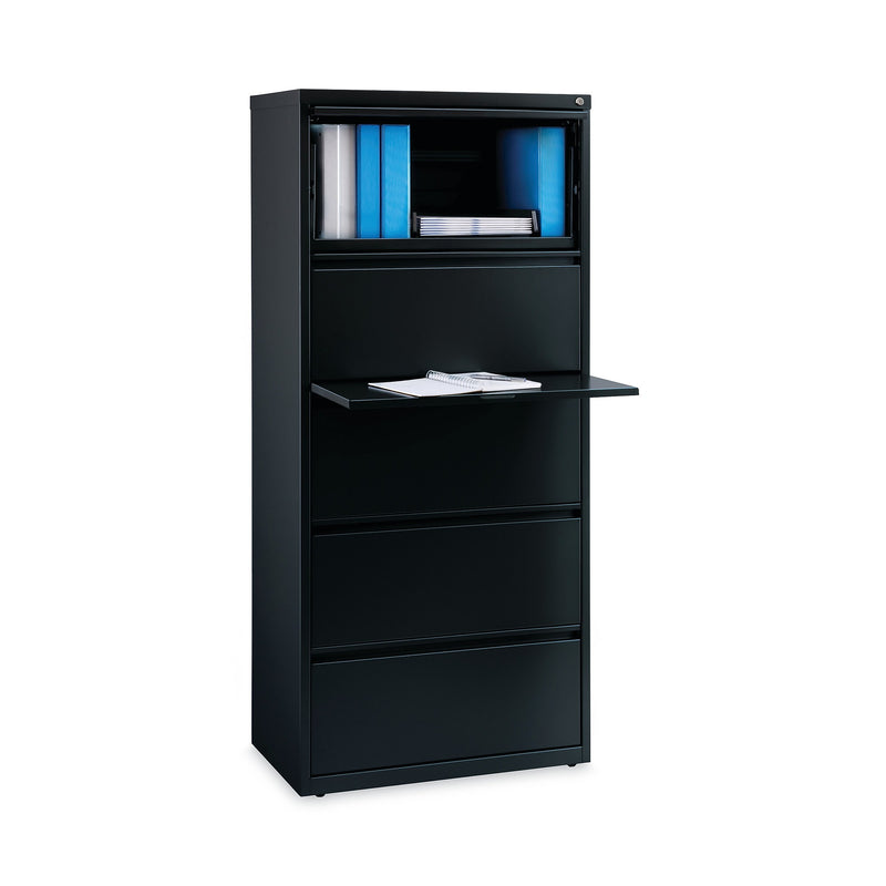 Hirsh Industries® Lateral File Cabinet, 5 Letter/Legal/A4-Size File Drawers, Black, 30 x 18.62 x 67.62