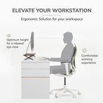 Anji Mountain Acacia Wood & Metal Monitor Stand, Up to 32" Monitor, Walnut (MS-WAL-04BLK)
