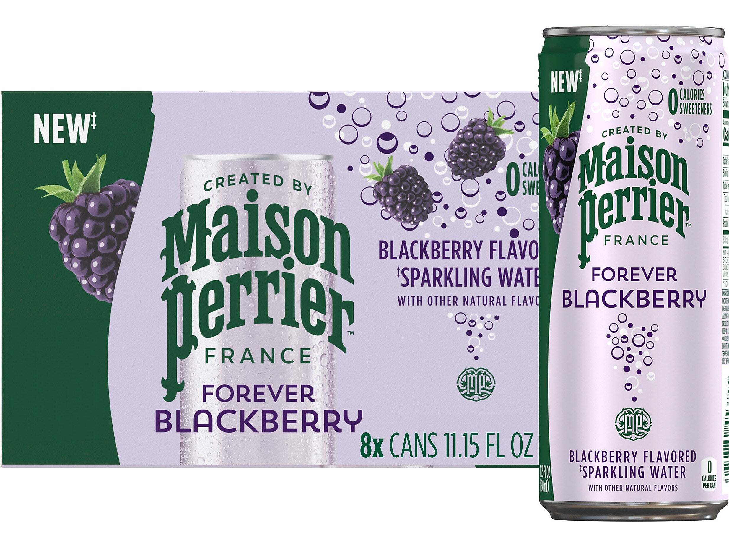 Maison Perrier Forever Blackberry Flavored Sparkling Water, 11.15 oz., 8 Cans/Box (12575301)