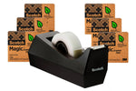 Scotch Magic Greener Invisible Clear Tape With Dispenser, 0.75" x 25 yds., 1" Core, 6 Rolls/Pack (8126PC38)