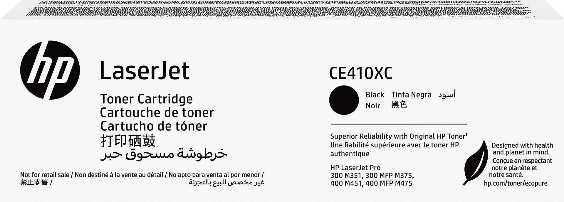 HP 305XC Black High Yield Toner Cartridge , Prints Up to 4,000 Pages (CE410XC)
