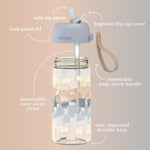 bentgo Whimsy & Wonder Plastic Water Bottle, 15 oz., Checker Gradient (BGKDWB1-CHK)
