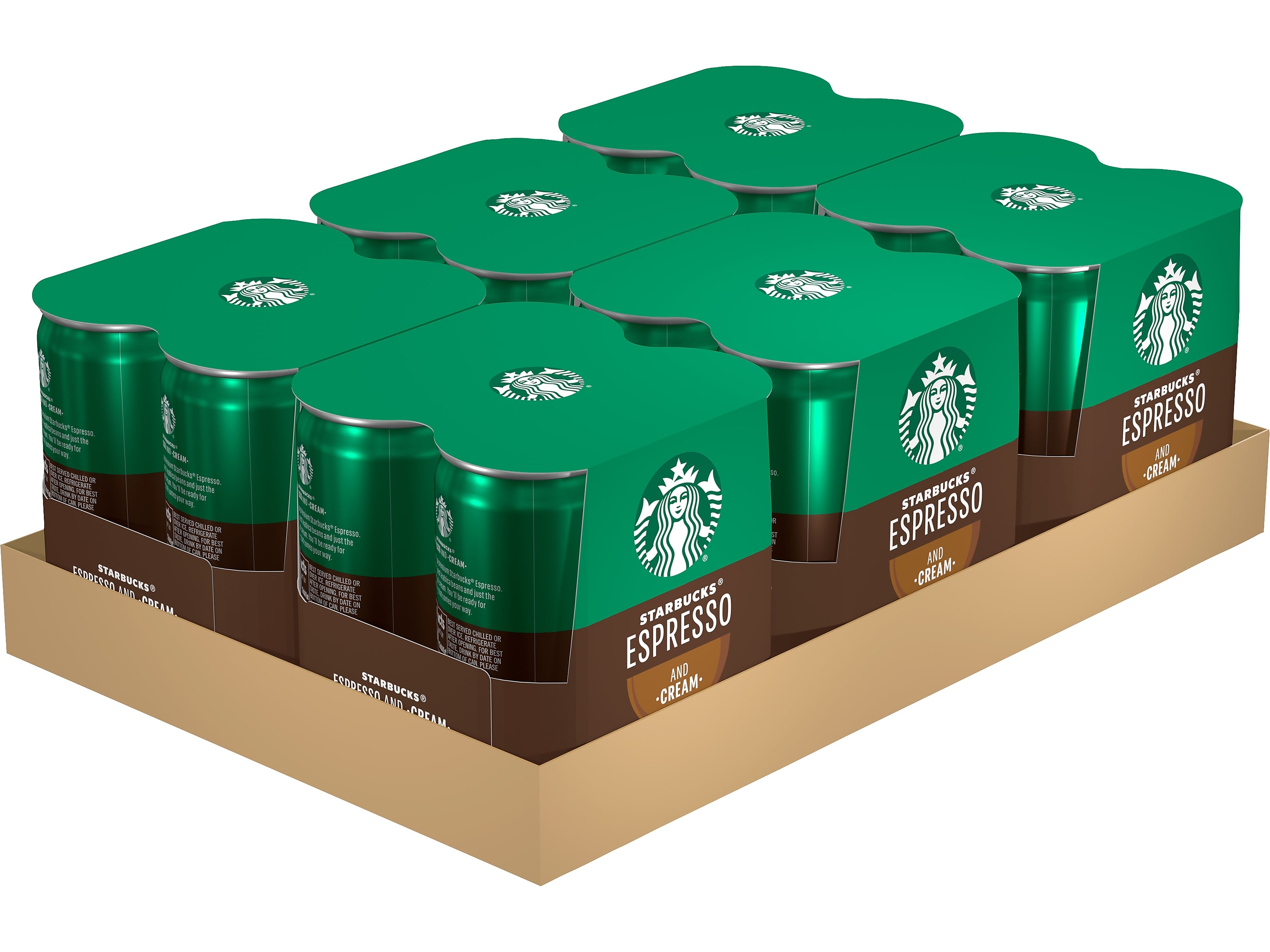 Starbucks Doubleshot Espresso & Cream Cold Brew Coffee, 6.5 fl. oz., 24/Carton (19286)