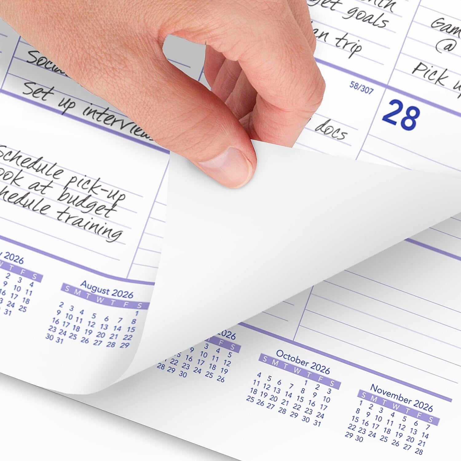 2026 AT-A-GLANCE 22" x 29" Two-Month Wall Calendar, White/Purple (PM9-28-26)