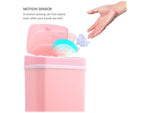 Nine Stars Plastic Sensor Trash Can, 3.2-Gallon, Pink (DZT-12-5PK)