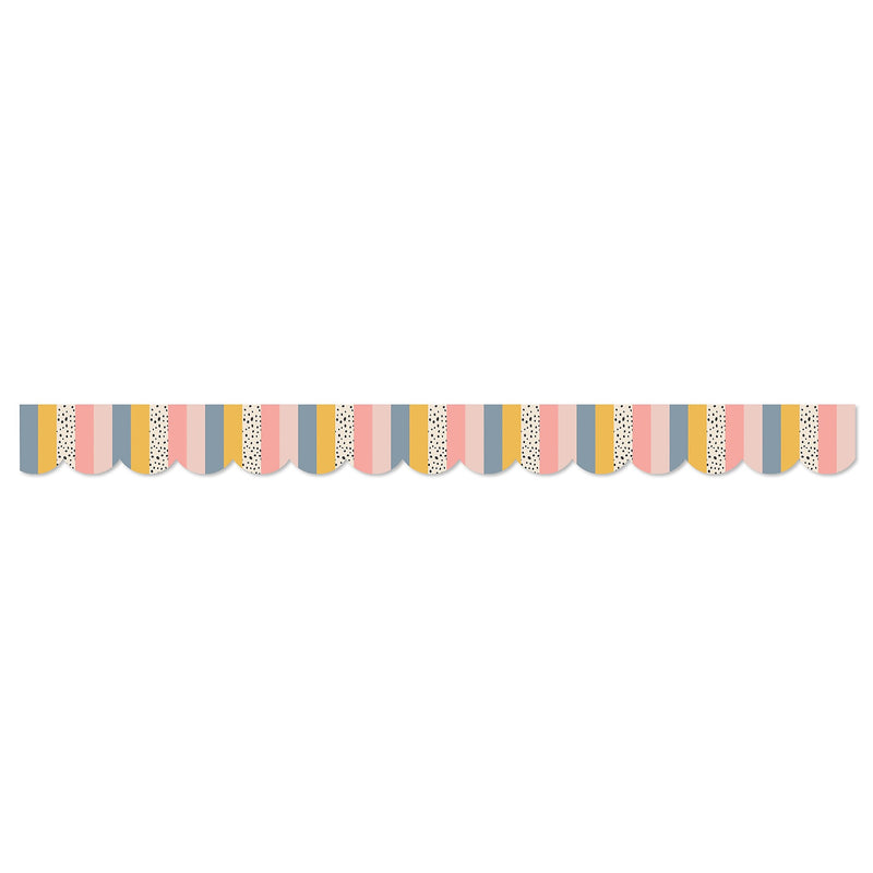 Carson Dellosa Education We Belong Scalloped Borders Per Bundle, 3"x 3', Stripes, 6/Bundle (CD-108493-6)