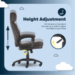 Serta Comfort Big & Tall Ergonomic Bonded Leather Swivel Executive Office Chair, Brown (CHR10131B)