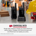 Cobra Single Dock Charger for Cobra Performa 400/450 2-Way Handheld Business Radios, Black (0010077-1)