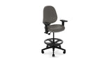 healtHcentric Lab FR Frixion Stool with Backrest and Footrest with Lumbar Support, Dark Grey