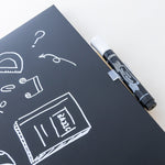 BAZIC Products CUBIX Frameless Magnetic Chalkboard, 14" x 14", Chalk Marker & Magnet (BAZ6049)