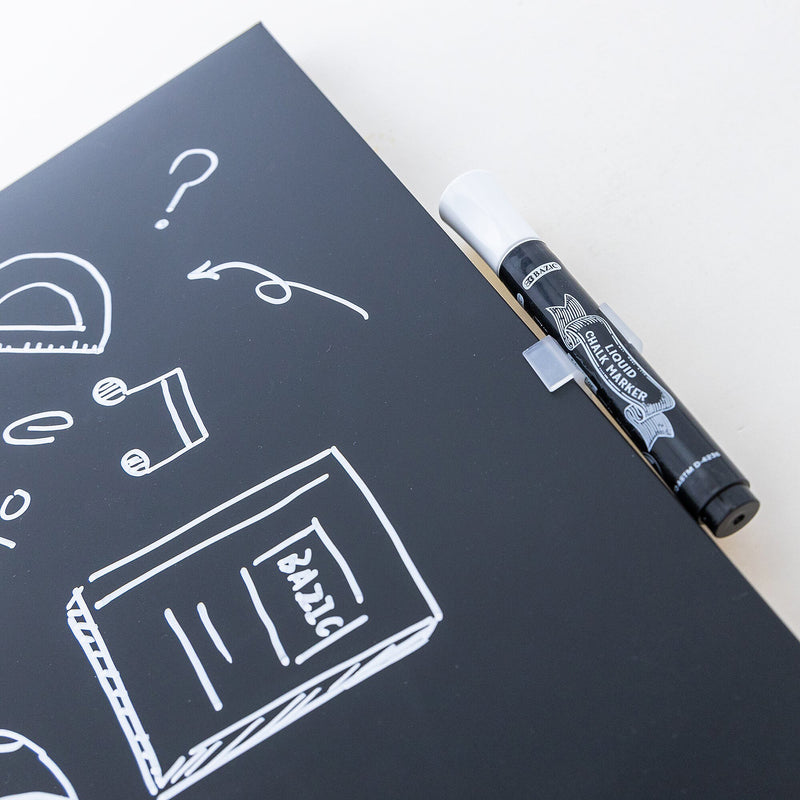 BAZIC Products CUBIX Frameless Magnetic Chalkboard, 14" x 14", Chalk Marker & Magnet (BAZ6049)