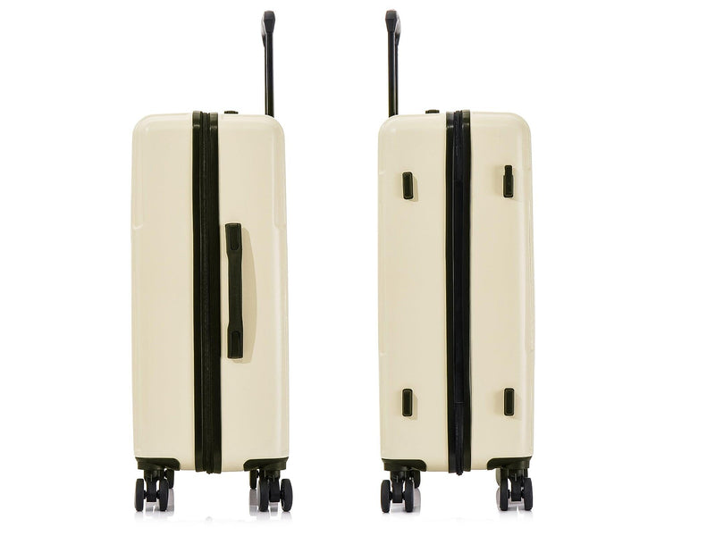 InUSA Drip 24" Hardside Suitcase, 4-Wheeled Spinner, TSA Checkpoint Friendly, Sand (IUDRI00M-SAN)