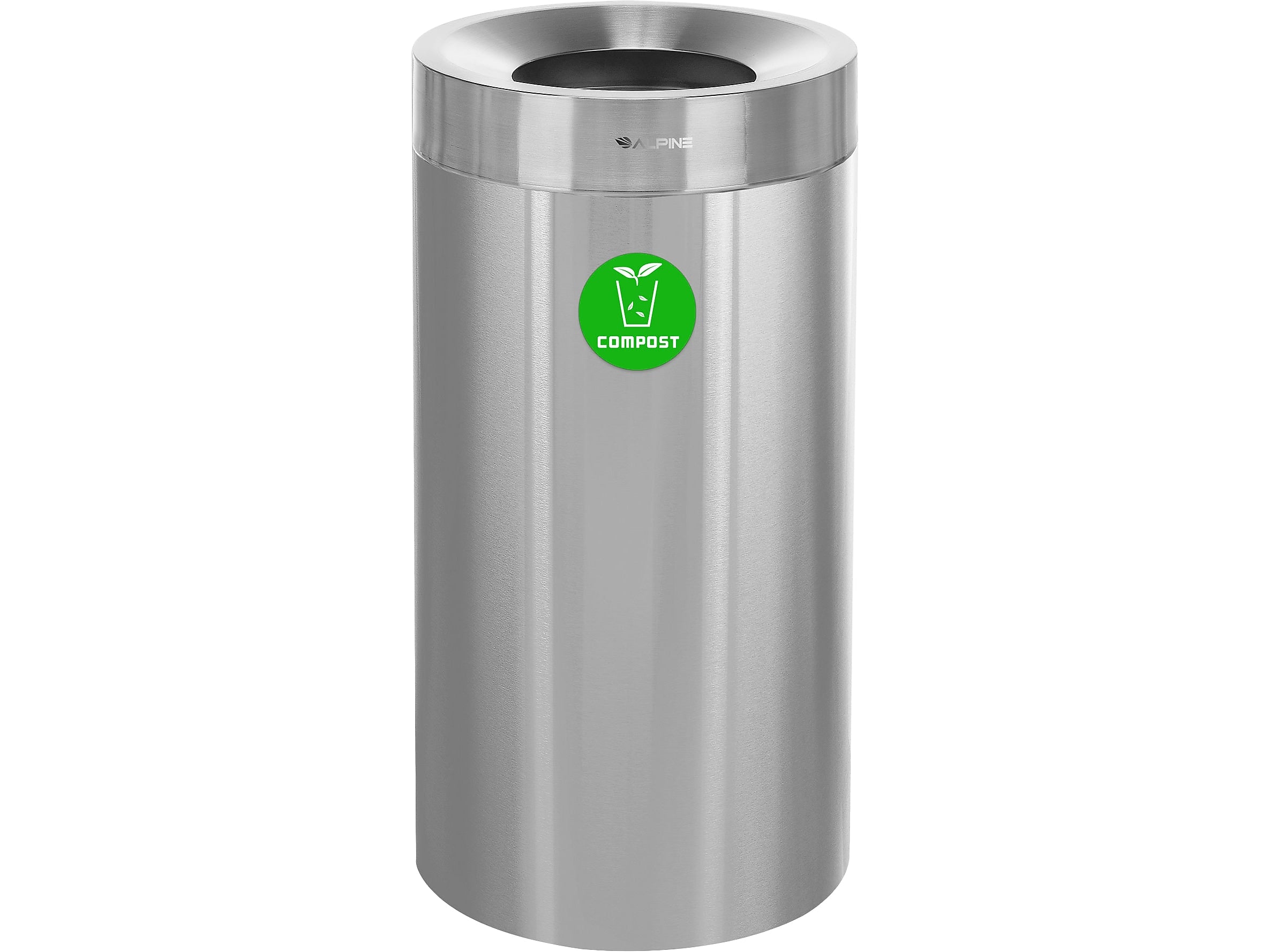 Alpine Industries 27 Gallon Indoor Compost Bin, Silver (475-27-CO)
