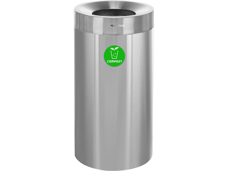 Alpine Industries 27 Gallon Indoor Compost Bin, Silver (475-27-CO)