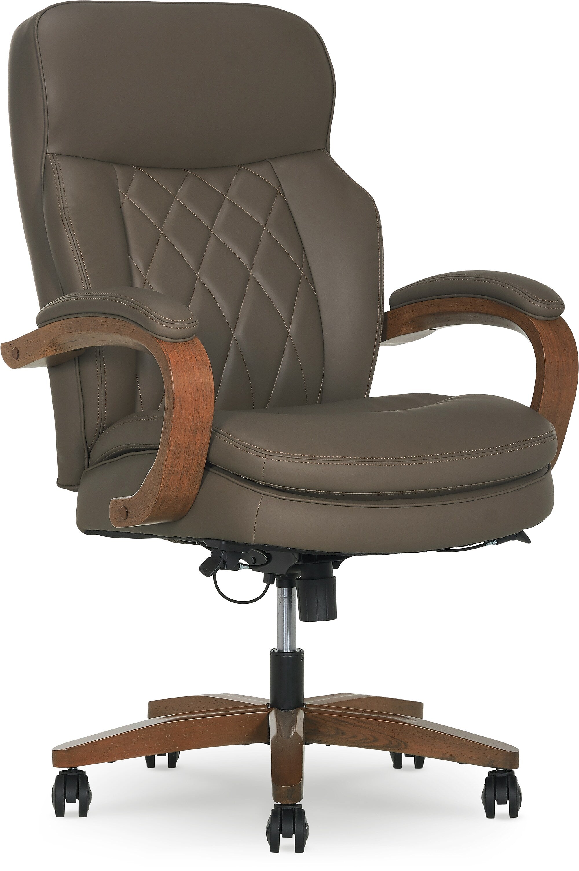 La-Z-Boy Colston Ergonomic Vegan Leather Swivel Executive Chair, Mocha Brown (60120-MBRN)