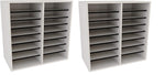 AdirOffice 500 Series 16-Compartment Literature Organizers, 20" x 11.8", White, 2/Pack (500-16-WHI-2PK)