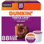 Dunkin' Turtle Love Coffee, Keurig K-Cup Pod, Dark Roast, 22/Box, 4 Boxes/Carton (5000367615CT)