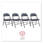 Alera Leather Office Folding Chair, Black, 4/Carton (ALECA9416)