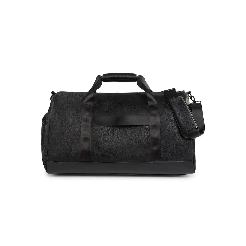 Bugatti Central 18.9" Vegan Leather Travel Duffel, Black (DUF2435BU-BLK)