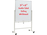 Excello Global Products Double Sided Magnetic Mobile Dry-Erase Whiteboard Easel, 36" x 42" (EGP-HD-0546)