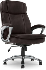 Serta Fairbanks Ergonomic Bonded Leather Executive Big & Tall Chair, 350 lb. Capacity, Chestnut (43675A)