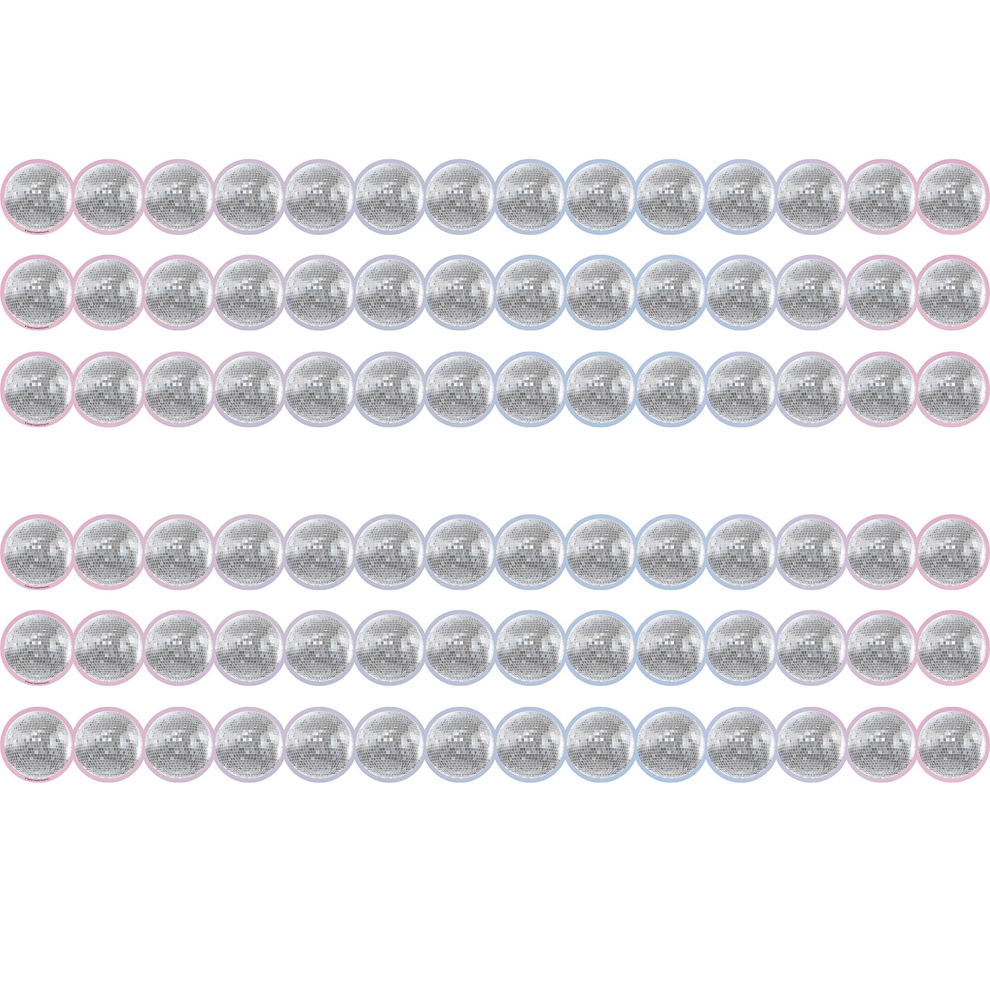 Teacher Created Resources Die-Cut Border Trim, 2.75" x 2.92', Disco Balls, 12/Pack, 6 Packs/Bundle (TCR6979-6)