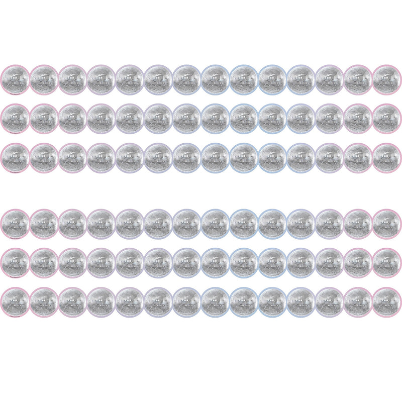 Teacher Created Resources Die-Cut Border Trim, 2.75" x 2.92', Disco Balls, 12/Pack, 6 Packs/Bundle (TCR6979-6)