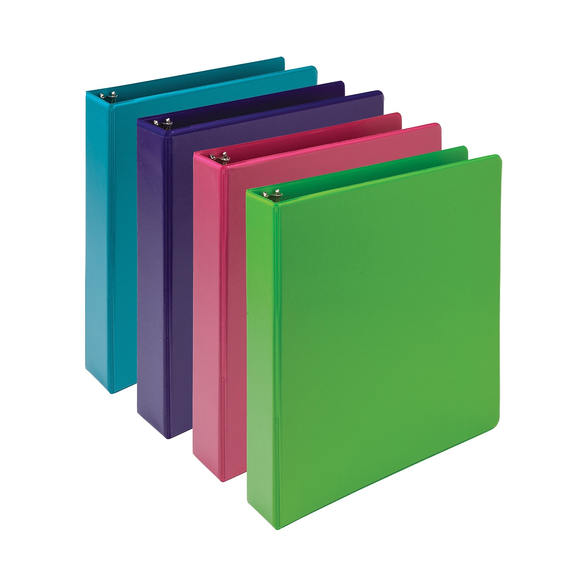 Samsill Earth's Choice Plant-Based 1.5" Durable View Binders, 3-Ring, Made in USA, Assorted Fashion Colors, 4/Pack (MP48659)