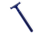 Medline Twin Blade Facial Razors with Lube Strip, Blue, 50/Box
