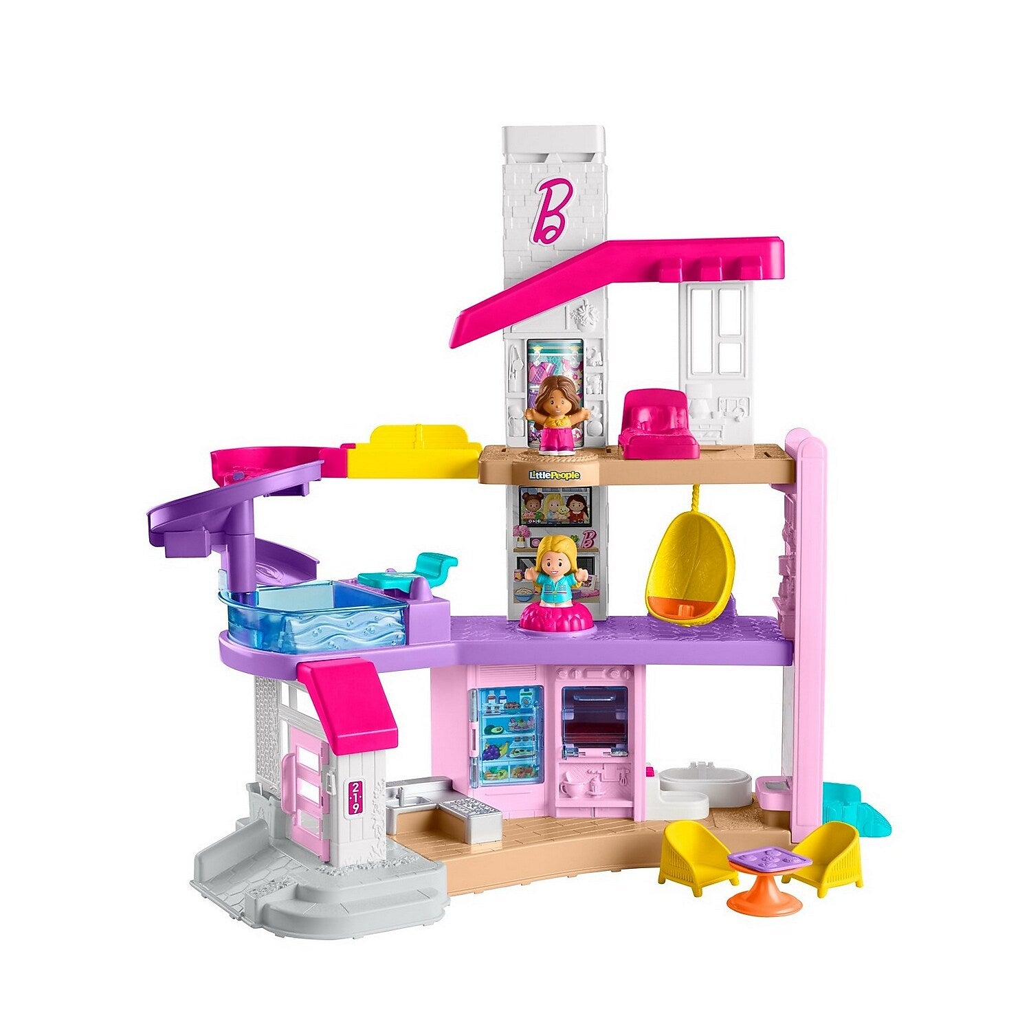 Mattel Barbie Little DreamHouse Playset by Little People, 2/Pack (HCF61)