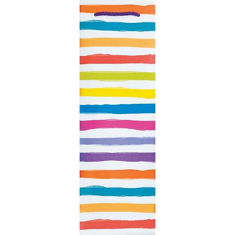JAM Paper Rainbow Stripes Wine Gift Bags, 3/Pack (52622308481)