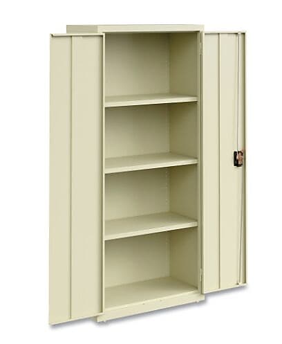 OIF 66"H Steel Storage Cabinet with 3 Shelves, Putty (CM6615PY)